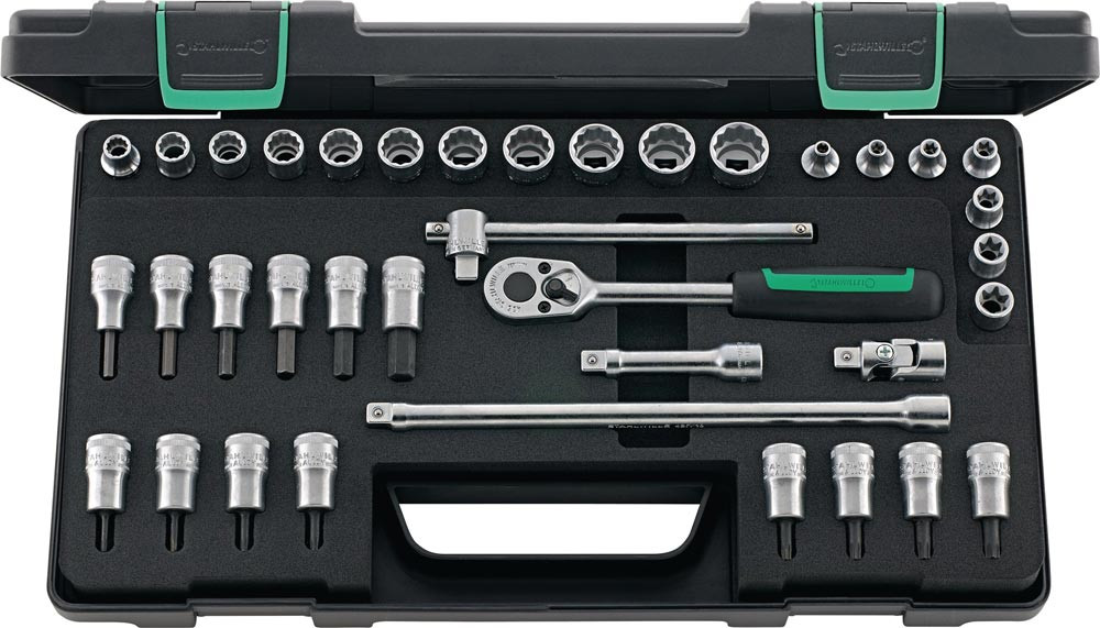 AOBEN 54-teiliges Steckschlüssel-Set 1/4 Zoll Antrieb – Cr-V Stahl, Metrisch/SAE, Tief & Flach, Mit Lasergravur